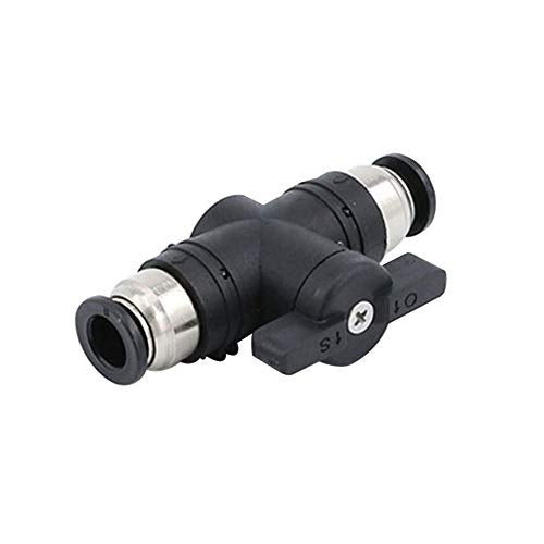 Beduan Pneumatic BUC Ball Valve, 1/4" x 1/4" OD Push to Connect Fitting Air Flow Control Valve Straight Quick Connect Union (Pack of 2) - size: 1/4" x 1/4" Tube OD(2 Pcs)
