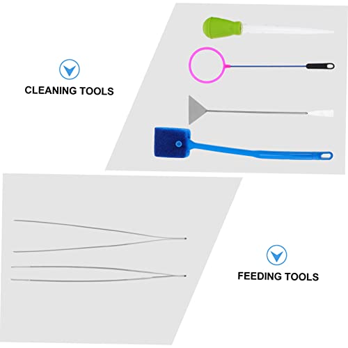 7pcs Aquarium Cleaning Tool Stainless Steel Fish Tank Maintenance Kit Aquascaping Tweezers Net and Scissors Safe for Effortless Cleaning