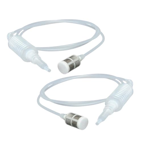Cabilock 2pcs Home Brewing Siphon Hose Plastic Wine Beer Transfer Tubing with Filter for Bottles Easy Handling Spill Liquid Transfer for Narrow Wide Mouth Containers
