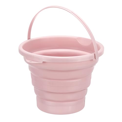 PATIKIL Collapsible Bucket 10L/2.6Gallon, Small Foldable Bucket Portable Plastic Round Tub for House Cleaning Car Washing Camping Fishing, Light Pink - color: Nordic Pink, size: 10L/2.6Gallon