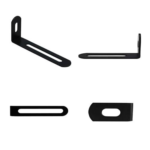 20Pcs 3"x1.2"x0.6"Adjustable Right Angle Brackets, Slotted L Bracket Metal 90 Degree Corner Fastener L-Shape Corner Brace Support Black Shelf Bracket - size: 3"x1.2", style: BLACK/20PCS