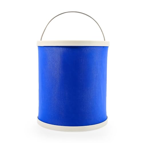 Camco Collapsible Bucket with Storage Case- Durable Pop Up Bucket with Watertight Fabric, Holds 3 Gallons of Water - Great for RVs, Camping, Fishing, Boating, Hiking and More - Blue (42993), Blank Ski - size: 2.00 L x 10.50 W x 10.50 H inches (Pack of 1)