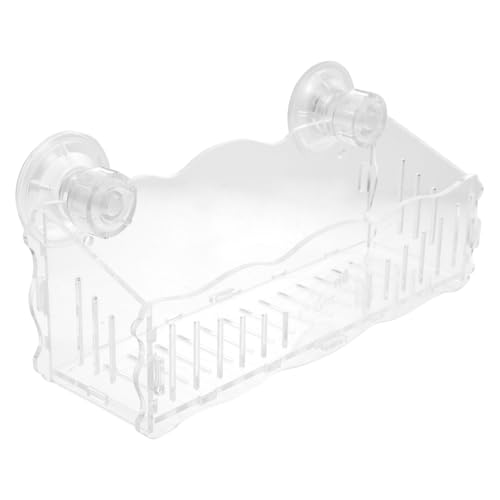POPETPOP Aquarium Planting Cup 8.07X3.14X2.36In Clear Acrylic Fish Tank Plant Holder with Suction Cup for Aquatic Plant Growth Fish Shelter and Tank D Cor