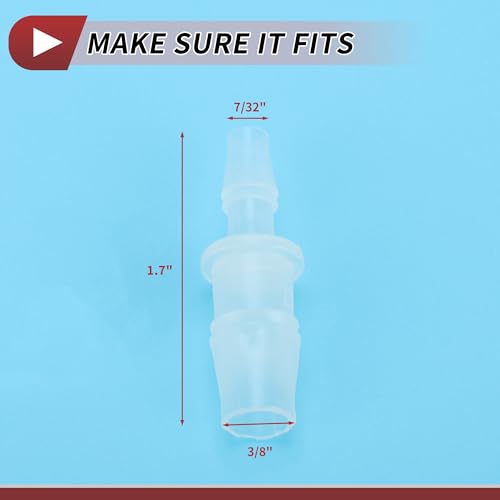 5 Pcs Aquarium Plastic Hose Barb Fitting 7/32" to 3/8" Hose ID Connectors Clear Plastic - size: 7/32"-3/8"