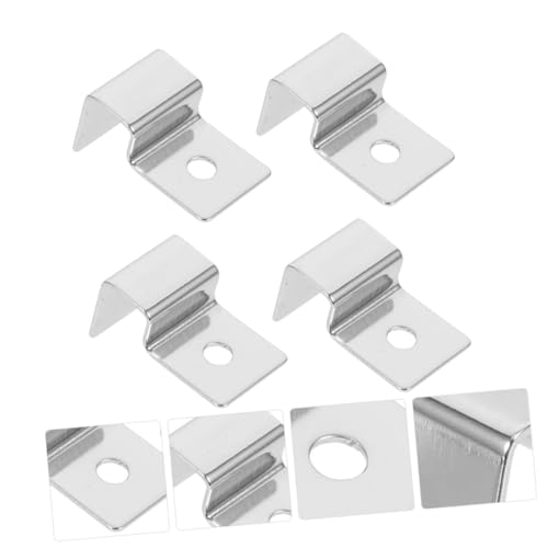 Levemolo 4pcs Stainless Steel Aquarium Lid Clips Heavy-Duty Fish Tank Glass Cover Supports Resistant Brackets for Secure Fish Tank Glass Lids for Aquariums