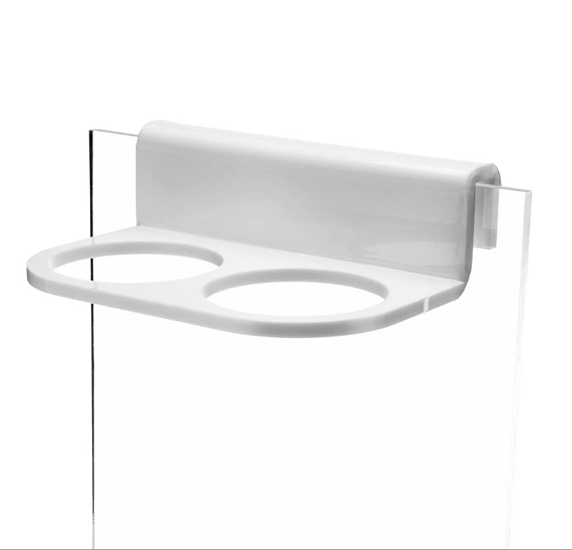 Pssopp Aquarium Filter Bag Bracket, Easy to Install Convenient Design Fish Double Hole Filter Socks Holder Acrylic Filter Bag Support (White)