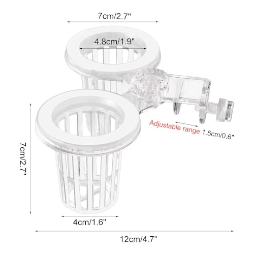 Sturdy Aquarium Plant Holder, Acrylic Adjustable Clear Aquarium Plant Holder Premium Aquarium Planter Cups for Aquarium Aquascape Cultivation Decoration - color: Fixed Type Double Cup