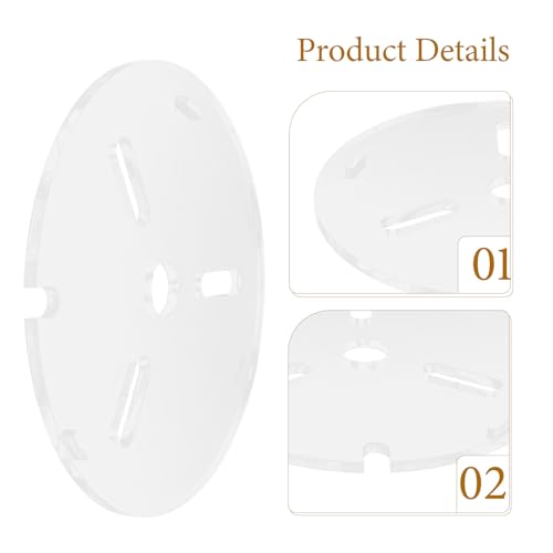 Clear Aquarium Lid: Rimless Acrylic Fish Tank Top Cover, Cat-Proof Anti-Jump Aquarium Hood Terrarium Lid with Holes Feeding Betta, Reptiles, 20cm/8in Dia.