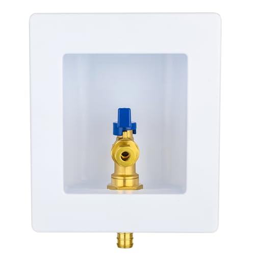 EFIELD Universal Ice Maker Box,1/2-Inch Pex Crimp Inlet with Installed 1/4-Turn Ball Valve, (Crimp Pex 1807),(IM016) - size: without Arrestor, style: Pex Crimp