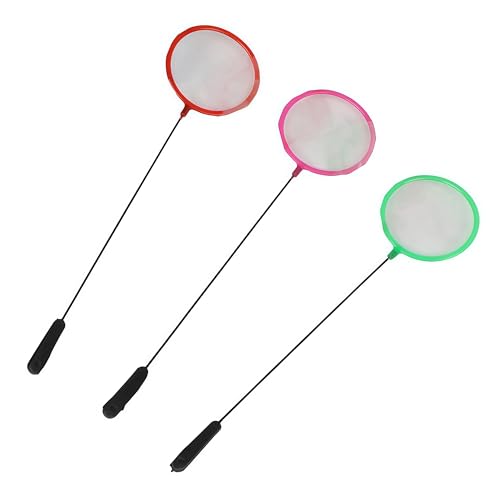 Aquarium Fish Net 3 Inches Fine Mesh Skimmer for Small Fish for Tank Catching Cleaning Net with 9 Inches Long Handle Aquarium Net Fine Mesh Cleaning Small（3PCS,Random Color）