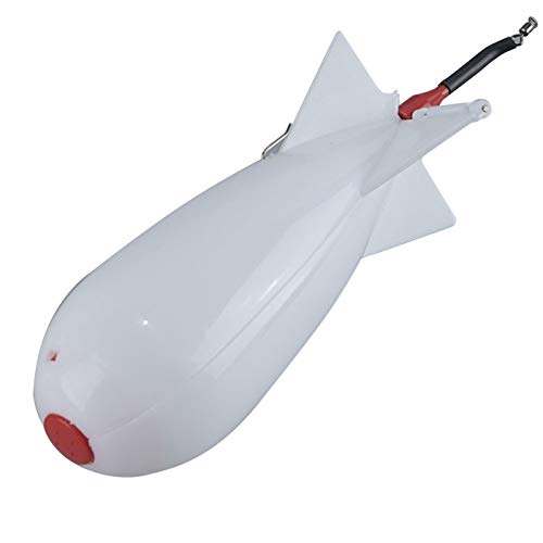 Arinda Fishing Spomb Rocket Shape Spod Fishing Feeders Float Bait Holder Tackle Tool Accessories - color: White, size: Small