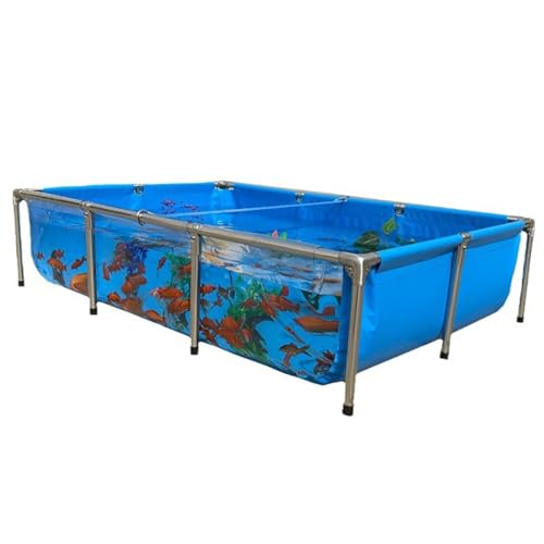PVC Canvas Liners Above Ground Koi Fish Pond with Transparent Viewing Window and Stainless Steel Frame, Large Outdoor Aquarium Fish Tank for Turtle/Goldfish Farming, Foldable(78.7"x39.3"x23.6") - size: 78.7"x39.3"x23.6"