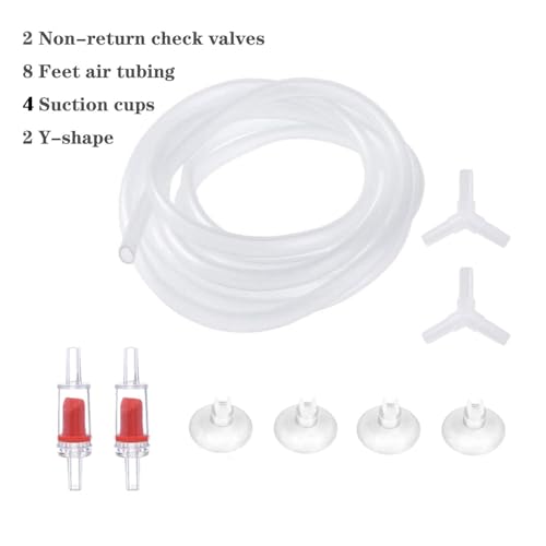 ALEGI Aquarium Sponge Filter with Airline Tubing, Check Valves, Suction Cups for 55 Gallon Fish Tank, Betta, Nano, Shrimp, Fry - size: Large up to 55Gal 2 Pcs