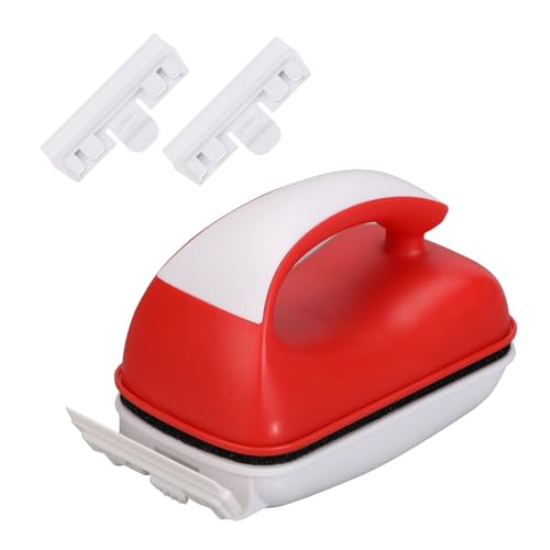 Aquarium Magnetic Brush Fish Tank Cleaner,Fish Glass Cleaner Algae Tool,Double Side Floating Algae Cleaning Tool,Two Algae Scraper,Easy to Clean,Suitable for 1/3 to 5/8 Inch Fish Tank(Medium) - size: M for Glass Thickness：1/3"-5/8"