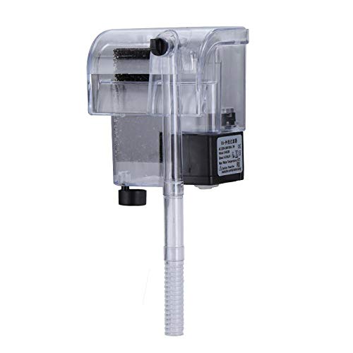 Ultra Quiet Aquarium Hang on Filter (66GPH 3W), Small Fish Tank Filter for 1 to 5 Gallons Fish Tank