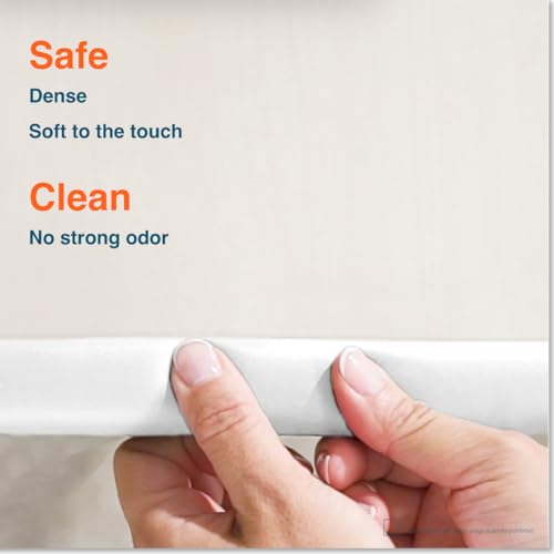 Roving Cove HeftyFit Edge Protector for Baby Proofing (6ft Large Edge Only), Heavy-Duty Soft Furniture Edge Bumper Guards, Desk Edge Cushion, Wall Corner Covers, 3M Adhesive, Oyster White (Off White) - color: Oyster White, size: Large 6 Foot (Pack of 1)