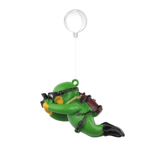 onesimcr Floating Fish Tank Decorations, Aquarium Decorations, Lovely Diver Fish Tank Decorations, Floating Device Fish Tank Accessories，Suitable for All Kinds of Fish Tanks(Dark Green)… - color: Dark Green