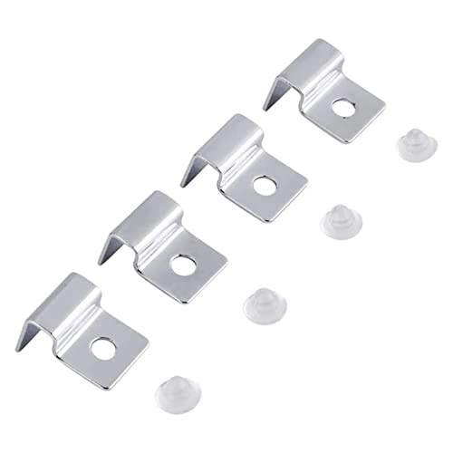 Suxgumoe Aquarium Cover Clips, 4 Pcs 6mm / 8mm / 10mm / 12mm Stainless Steel Fish Tank Glass Cover Clip Support Holder Universal Lid Clips for Rimless Aquariums (12mm) - size: 12mm