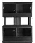 New Age Pet ECOFLEX Two Medium Reptile Enclosures with Matching Stacker Combo Set in Black - color: Black, size: Medium