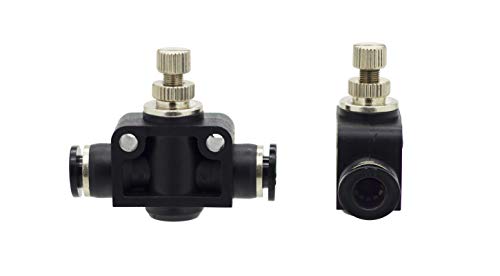 PneumaticPlus SCF Series Push to Connect Tube Fitting, Speed Controller Union Straight (1/2" OD X 1/2" OD) - size: 1/2" OD X 1/2" OD