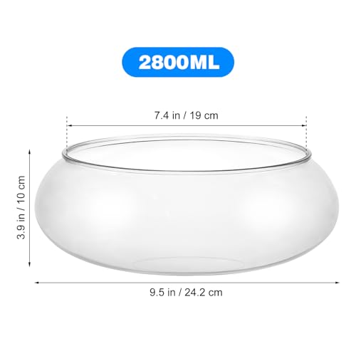 SEWACC Clear Fish Bowl Vase Bubble Bowl Transparent Aquarium Tank, Betta and Goldfish Tank, Desktop Office Decor, 2800ml, Plastic, 9.52 x 9.52 x 3.93 Inch