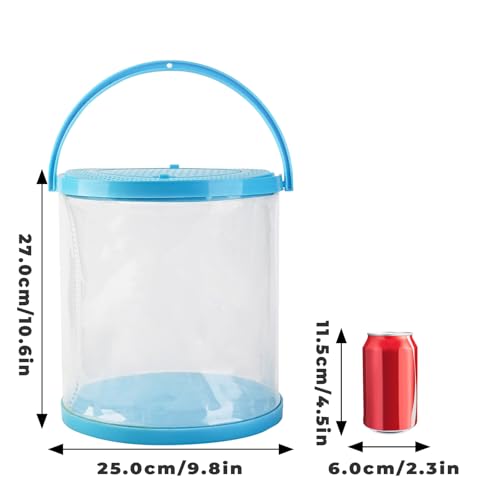 Foldable Small Aquarium, Portable Fish Tank, Fish Transport Container, Plasitc Fish Bowl, Beginner Tank, Great Concept for Catching and Release Critters, Beach, Pool and Lake - color: Blue, size: Large
