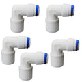 3/8"M Elbow to 1/4" Push-Fit for RO Water Filter, 5 Pcs | Male elbow quick-connect fitting connects 3/8" thread to 1/4" hose for RO filters, beverage dispensers & water systems. - style: 3/8"MPT to 1/4" QC Elbow Adapter