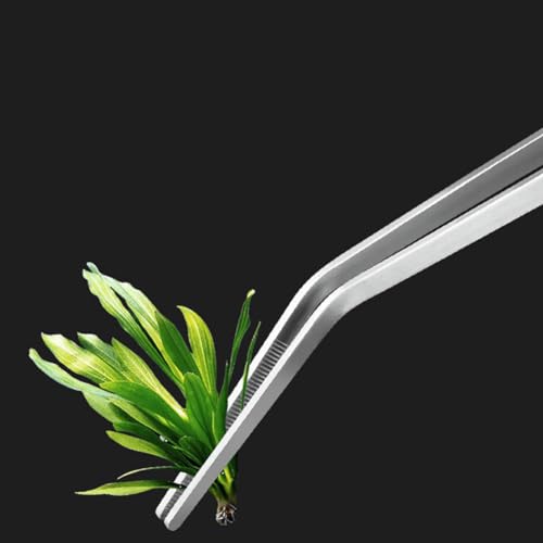 Stainless Steel Aquarium Tweezer Long Curved Tweezer Large Reptile Feeding Tong Plant Cleaning Tweezer Fish Tank Plant Tool