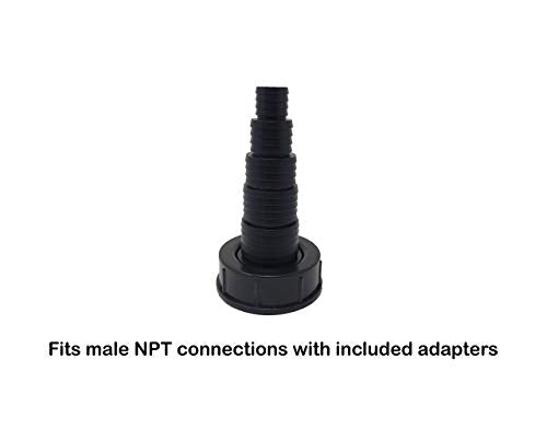 Sealproof Universal Pond Tubing Pump Fitting, 30 Configurations, Works with Most Pumps, Fish Safe, Black, 2-Pack - size: 2 Pack
