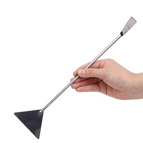 luzen 2Pcs Stainless Steel Aquarium Spatula Long Sand Spatula Scrapers Shovel Fish Tank Aquatic Plant Tools for Aquarium Accessories, 12.59 Inches (Silver)