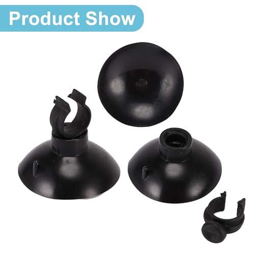 Aquarium Suction Cup, Aquarium Sucker Clip, Suction Cups Airline Tubing Holder, Fish Tank Accessories for Aquarium Fish Tank, Black, 0.39" 20 Pcs 20 Pcs