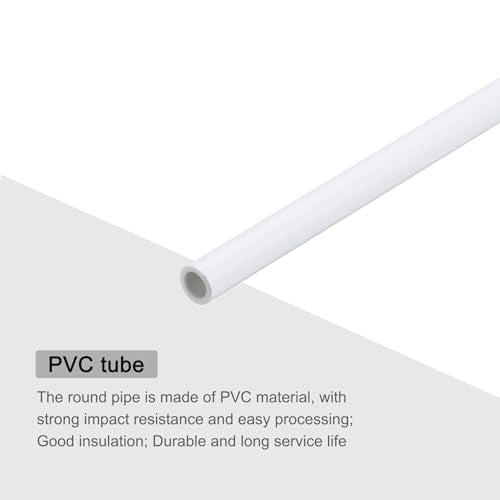 MECCANIXITY 2Pcs 0.24 Inch PVC Rigid Tube Round Pipe 4mm ID 6mm OD 12" High Impact for Water Pipe, Aquarium, Fish Tank, Greenhouse Garden, White - color: White, size: 4mm x 6mm