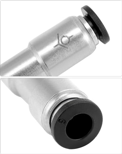 QWORK Push to Connect Air Fitting Valve - 1/4" OD, Nickel Plated Brass Check Valve for Air, Vacuum, Pack of 4 Connect One Way Inline Air Pneumatic Valves
