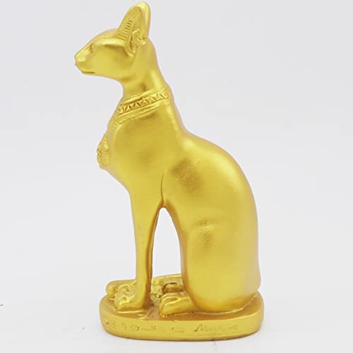 Aquarium Ancient Egypt Fish Tank Decorations Cat Goddess Bastet Reptile Turtle Lizard Spider Tanks Terrarium Egyptian Temple Décor Ornament Pet Gold - color: Cat Bastet Gold