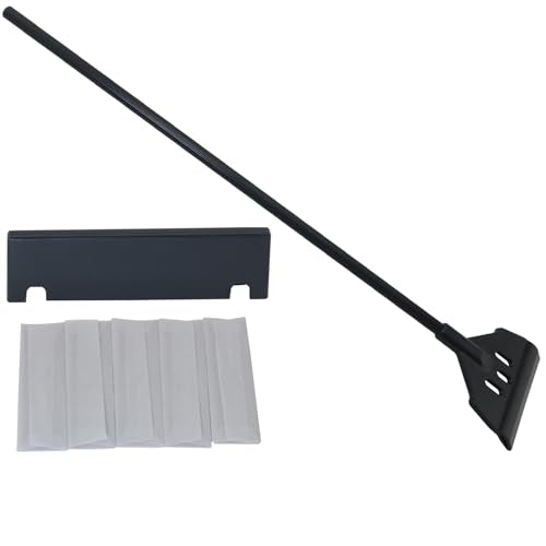 Glass Aquarium Algae Scraper Fish Tank Cleaner with 5 Stainless Steel Screwdriver Blades for 14 Inch Reef Plant Protectors Glass Tank Cleaner Aquatic Plant Trimming Black