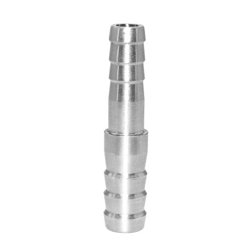 Hose Barb Reducer 3/8" to 1/4" Barb Hose ID Stainless Steel Reducing Union Fittings Air Water Fuel (Pack of 6) - size: 3/8" Barb x 1/4" Barb