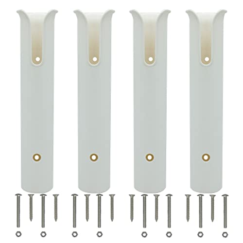 Wall Mounted Fishing Rod Holders Tubes Links Fishing Rod Holder Rack Rests (4-TUBE White-HiUmi-US) - color: 4-TUBE White-HiUmi-US