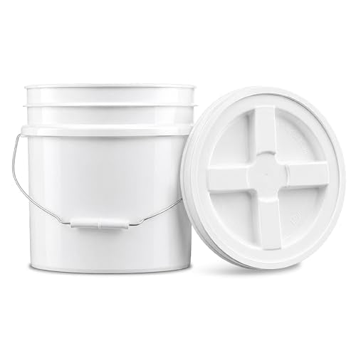 ePackageSupply 3.5 Gallon Bucket with Lid - Food Grade Bucket with Airtight Gamma Seal Screw-On Lid, 90 Mil Heavy Duty HDPE Plastic, BPA Free, for Bulk Food Storage, Made in USA - White, 1 Pack - color: White, size: 1 Pack