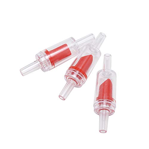 ALEGI Aquarium Air Pump Accessories with Non-Return Check Valves,Air Control Valve for 3/16" Aquarium Tubing (6 Check valves+6 Control Valve) (Red) - color: Red