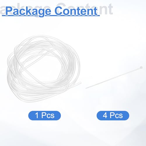 uxcell Flexible PVC Tubing, 1mm ID x 1.6mm OD - 6.6 Feet Long Clear Vinyl Water Pipe, Lightweight Plastic Hose Water Pipe with Zip Ties for Aquaponics, Air Hose, Irrigation - size: 1mm ID x 1.6mm OD