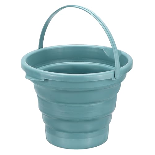 PATIKIL Collapsible Bucket 10L/2.6Gallon, Small Foldable Bucket Portable Plastic Round Tub for House Cleaning Car Washing Camping Fishing, Light Blue - color: Nordic Blue, size: 10L/2.6Gallon