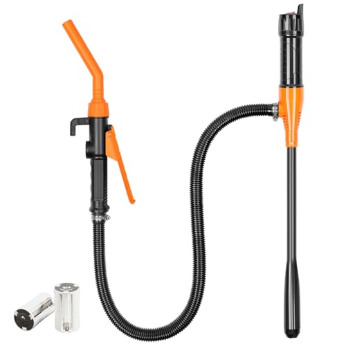 Powered Battery Fuel Transfer Pump,Battery Operated Transfer Pumps with Quick Stop Nozzle,Water & Fuel Transfer Pump for Gasoline Diesel Oil Gas Water Fish Tank
