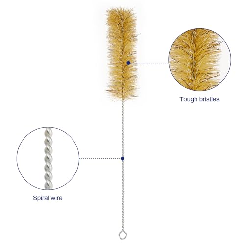 Labasics Test Tube Brushes, 10 Pack Bristle Test Tube Bottle Wash Cleaning Brushes with Radial Tufted End Suitable for Laboratory Use, Size M - size: Medium