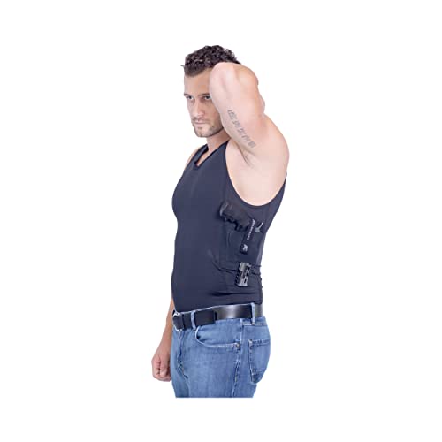 Concealed Carry Wear CCW Compression Tank Top - Tactical Everyday Carry EDC - Gun Holster Shirt for Men - color: Black, size: Medium