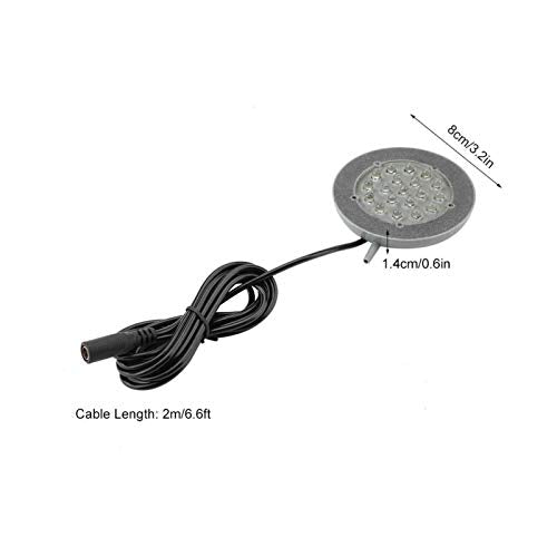 Aquarium Air Stone, 19 LEDs Round Bubble Generator Fish Bubble Light Air Pump Bubble Stone Lamp Colorful Fish Submersible Light Aquarium air Bubble Light