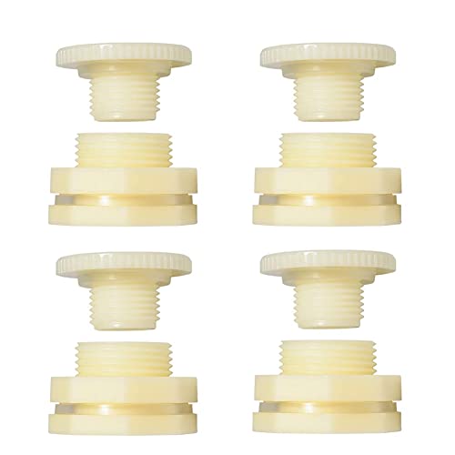 Quickun 3/4" ABS Bulkhead Water Tank Connector Adapter Fitting with Plugs Thru-Bulk Pipe Fitting (Set of 4) - size: 3/4 inch, style: Set of 4