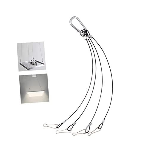 BESPORTBLE 4-Pack Grow Light Hanger Kit - Adjustable Wire Rope Hooks for Indoor Plant Lighting LED Grow Lights and Aquarium Setup 15mm x 400mm