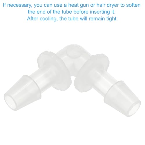 PATIKIL 1/4" Plastic Hose Barb 90 Degree Elbow, 10 Pack L-Barb Fittings 2 Way Equal Barbed Joint Connector Splicer Mender Hose Adapter Union Adapter for Aquarium Fuel Gas Liquid Air - size: 0.25 Inch