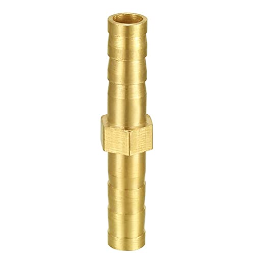 Joywayus Brass Hose Barb 5/16" ID Hex Union Brass Hose Fitting Water/Fuel/Air with 10 Stainless Steel Clamps(Pack of 5) - size: 5/16", style: 5PCS