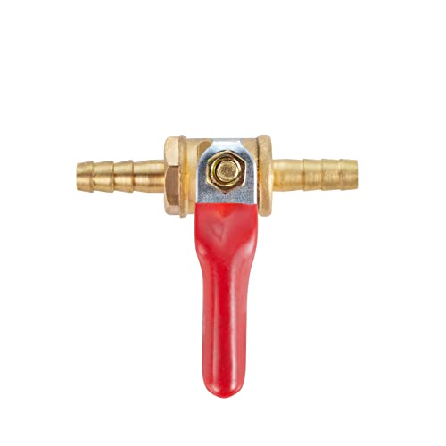 Brass Ball Valve Shut Off Switch, Tubing Fitting Straight Coupling Adapter 2pcs (1/4" Barb x 1/4" Barb) - size: 1/4" Barb x 1/4" Barb